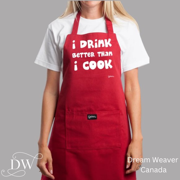 I Drink Better Than I Cook Apron | Grimm - Picture 1 of 2